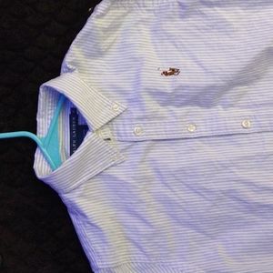 Women's size 6 Ralph Lauren Polo button up shirt with blue and white stripes